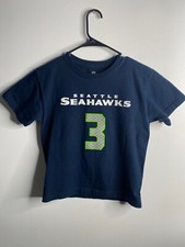 NFL Seattle Seahawks Russell Wilson 3 Navy Youth Name and Number T-Shirt, M