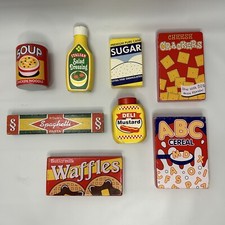 Melissa Doug Wooden Block Play Pantry Pretend Play Food Groceries Lot of 8