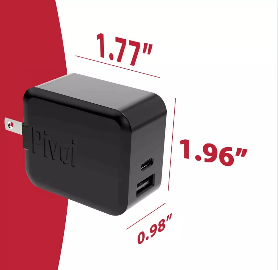 Lote Adaptador de Corriente USB Doble Puertos 3.0A PD Tipo C Cargador de Pared Enchufe Universal Foto 3 de 4