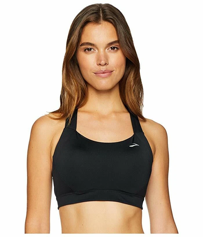 Brooks L8311 UpHold Cross-Back Sports Bra in Black Size S