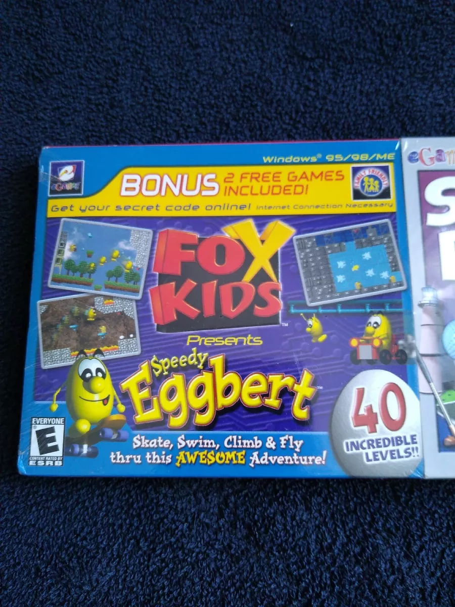 Fox Kids Speedy Eggbert PC Game W/ Bonus Super Pack Sealed Win 95