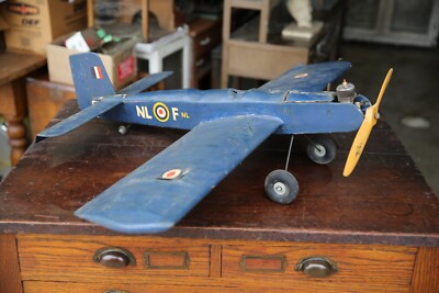 Vintage gas powered control line airplane Forster Engine wood not cox Parts