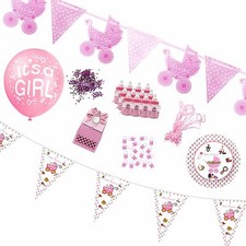 Girls Pink Baby Shower Party Essentials Mum To Be Decorations Tableware Supplies