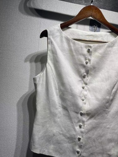 Doen Womens Summer New Linen Sleeveless Vest High Waist Shorts Two-piece Set - Bild 9 von 26