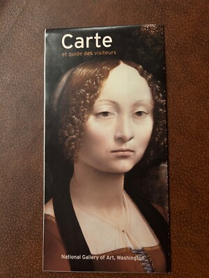 Vintage National Gallery of Art French Guide Map Carte Washington DC Brochure