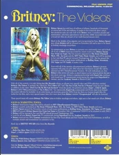 BRITNEY SPEARS Rare VINTAGE 2001 PROMO TRADE AD Poster of Videos DVD MINT 8.5x11