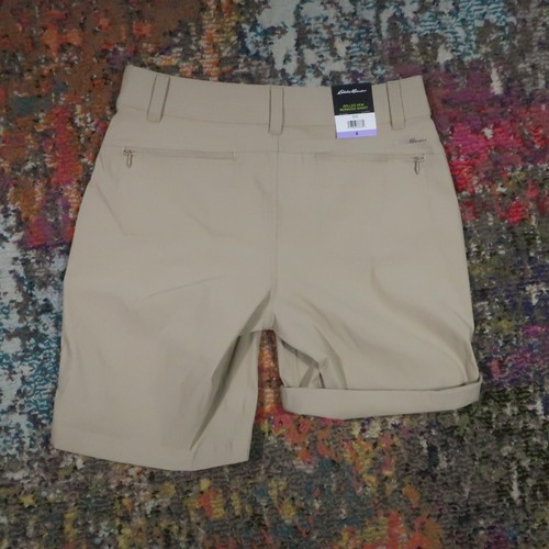 Eddie Bauer Women’s 4 Rolled Hem Bermuda Short Comfort Stretch UPF50 Beige NEW - 第 2/11 張圖片