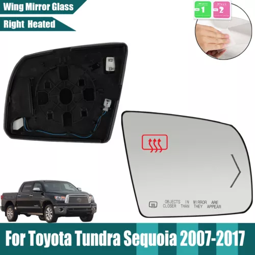 For Toyota Tundra Sequoia 2007 - 2017 Passenger Side Heated Signal Mirror Glass - Foto 8 di 9