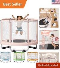 55" Trampoline for Kids, 440lbs Capacity Indoor  Outdoor Toddler Trampoline,...