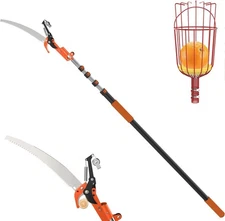 26FT Tree Trimmer, Manual Pole Saw with 5-20FT Extension Pole, Fruit Picker