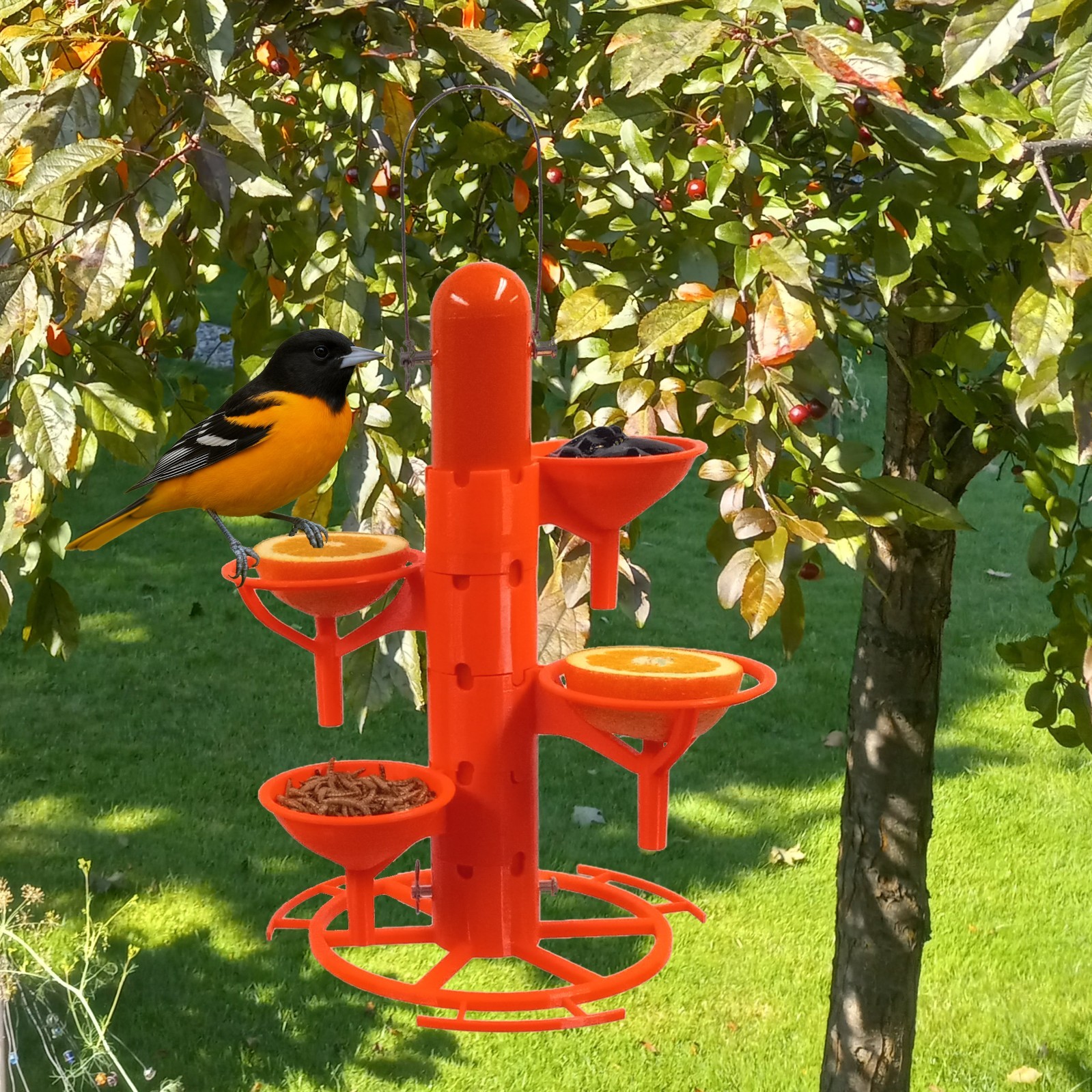 With 2 Orange Holders, 1 Jelly Dish, 1 Mealworm Dish