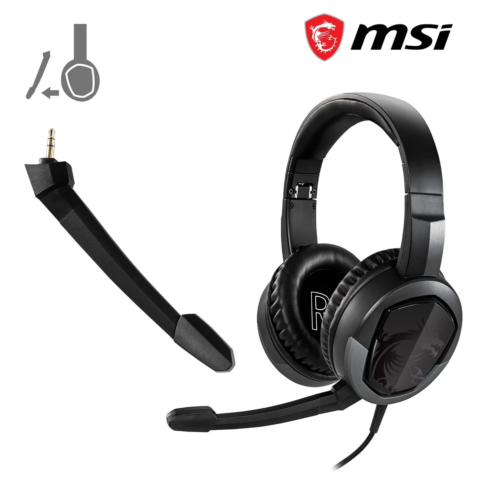 MSI GH30 V2 Detachable Mic Lightweight Foldable Gaming Headphones Headset - Image 3 of 4