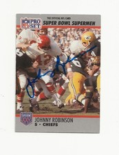 JOHNNY    ROBINSON    CHIEFS     AUTOGRAPHED    CARD