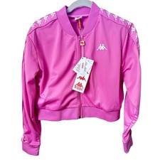 Kappa  NWT 222 Banda Asber Cropped Track Jacket - Pink  Antique White Size M