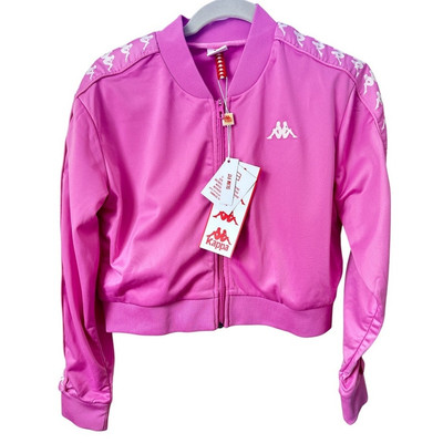 Kappa | NWT 222 Banda Asber Cropped Track Jacket - Pink + Antique White Size M