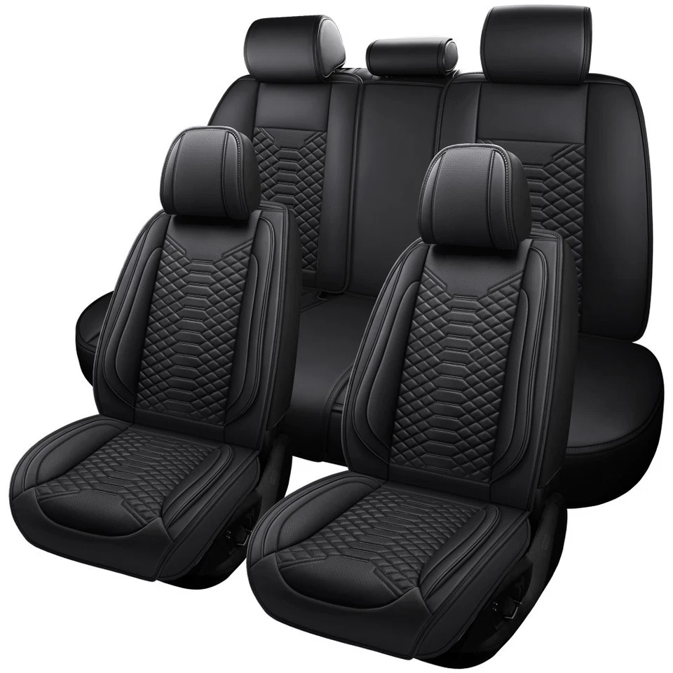 For Chevrolet Silverado GMC Sierra 1500/2500HD Car Seat Covers Leather Full Set - Image 2 of 4