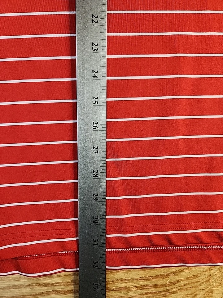Camisa polo ligera de golf Fairway & Greene Tech a rayas rojas para hombre 2XL Foto 4 de 4