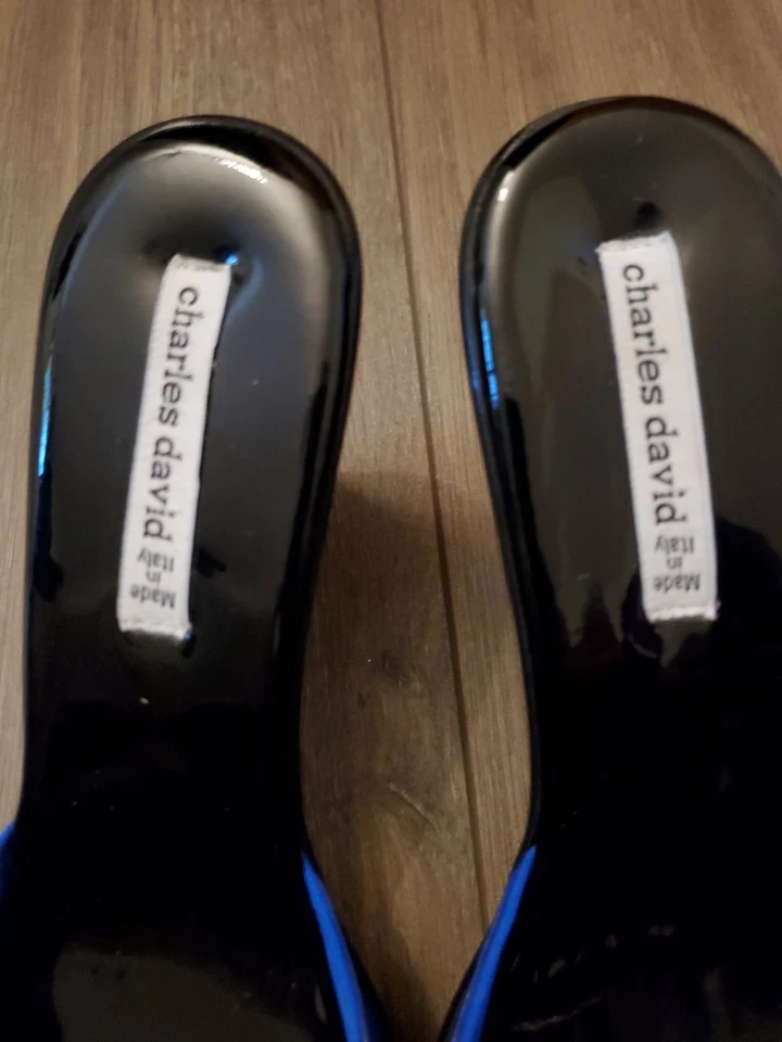 Charles David charol azul con malla superior/tacón de cuña 37 EE. UU. 6,5 Foto 4 de 4