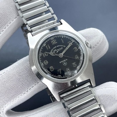 Vintage West End Sowar Prima Arabic Numerals Dial Manual Wind Swiss Watch Cal 64