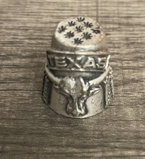 TEXAS THIMBLE HORN COW BULL 3D METAL ENAMEL