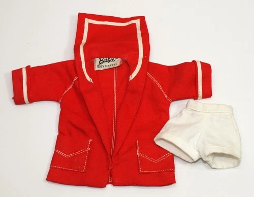 Vintage 1959-62 Mattel Barbie #963 RESORT SET Red Jacket & White Shorts