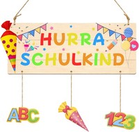 TüRschild Hurra Schulkind Einschulung Deko Banner Abc 123 SchultüTe 2026 Junge