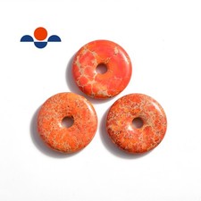Orange Sea Sediment Jasper Donut Circle Penda...