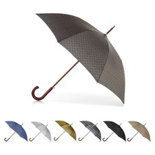 Totes Auto Open Water Repellent Stick Umbrella One Size, Grey Black Chevron