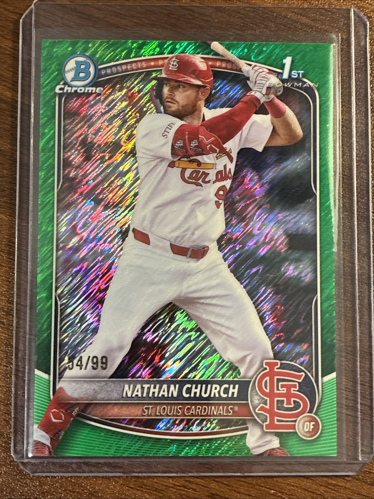 2025 Bowman Chrome Nathan Church 1st Bowman Green Shimmer # 54/99