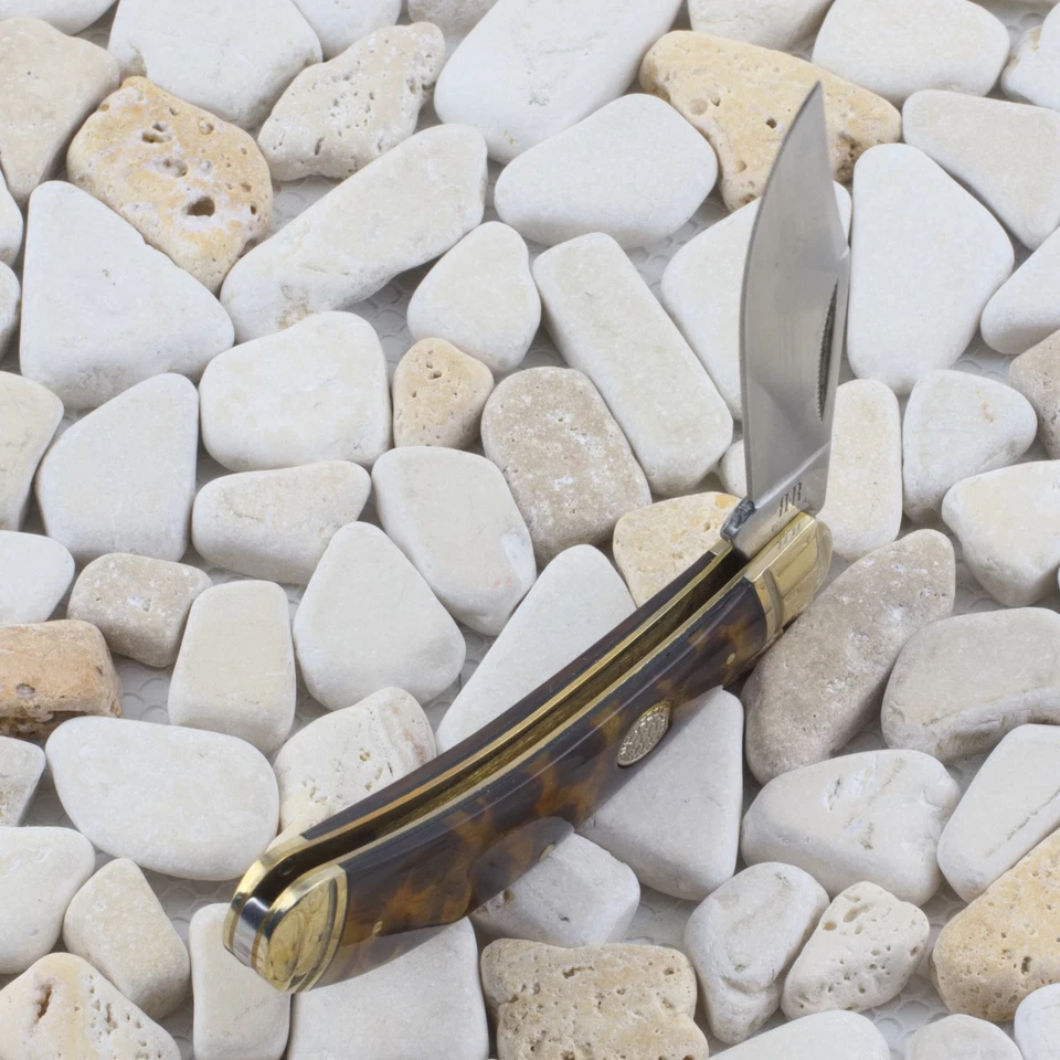 Cuchillo plegable Rough Ryder Bow Trapper imitación caparazón de tortuga mango RR2442 Foto 3 de 4