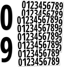600 Pieces, 1" - Number Stickers, Waterproof Vinyl Stick on Numbers - Black