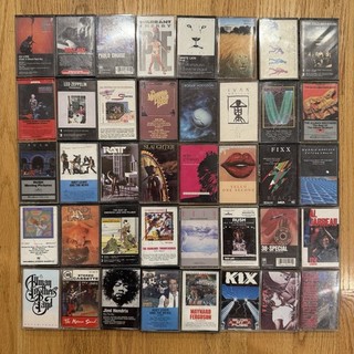 40 Vintage Cassette Lot Rush Zeppelin Hendrix Ratt Warrant Kix Tesla Rock