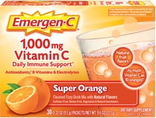 Emergen-C 1000Mg Vitamin C Powder for Immune Support Super Orange 30 Ct