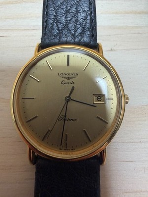 Longines Presence Quartz Dress Watch - goldfarben - Datum - Box & Papiere - 1990