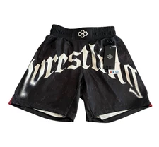 Rudis Gothic Wrestling Shorts Men's Size Large Black White Sublimated Athletic