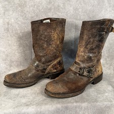 Frye Veronica Short Slouchy Boots Womens 7 Distressed Brown Leather Boho Read