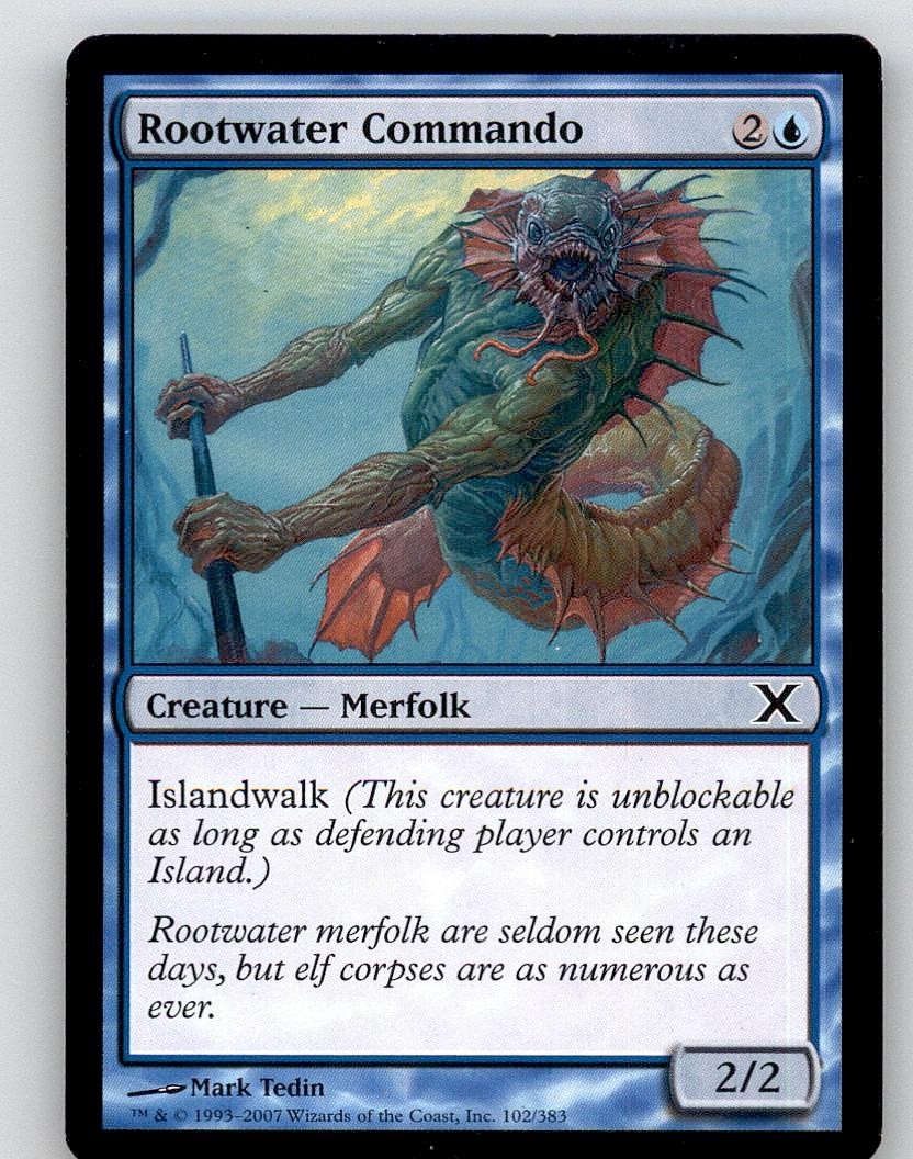 Rootwater Commando 102 Common 10th Edition Magic: The Gathering Lightly Played