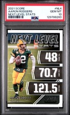 2021 Panini Score Next Level Stats #NL4 Aaron Rodgers Next Level Stats PSA 10