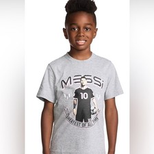Messi Boys' Short Sleeve T-Shirt Cotton Blend Fabric Size 5