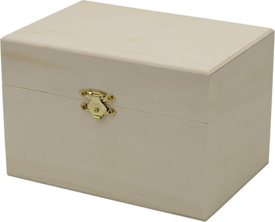 Creative Hobbies  Ready to Decorate Wooden Recipe Box with Hinged Lid and Front