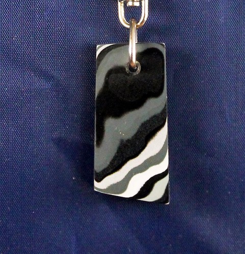 Fordite Keychain - 41.93mm x 19.72mm x 6.67mm (2845) - Picture 2 of 4