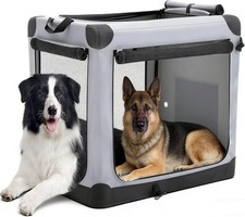 Collapsible 42 Inch Dog Crate for Small Dogs, Portable Travel Dog Crate Grey