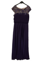 Stunning Purple Embellished Occasion Cut Out Back Dress- size 10 - with cover.