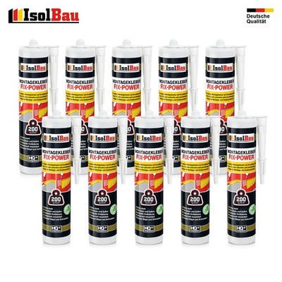 Montagekleber FIX-POWER Baukleber 10 x 300ml Styroporkleber weiß 200kg / 10cm