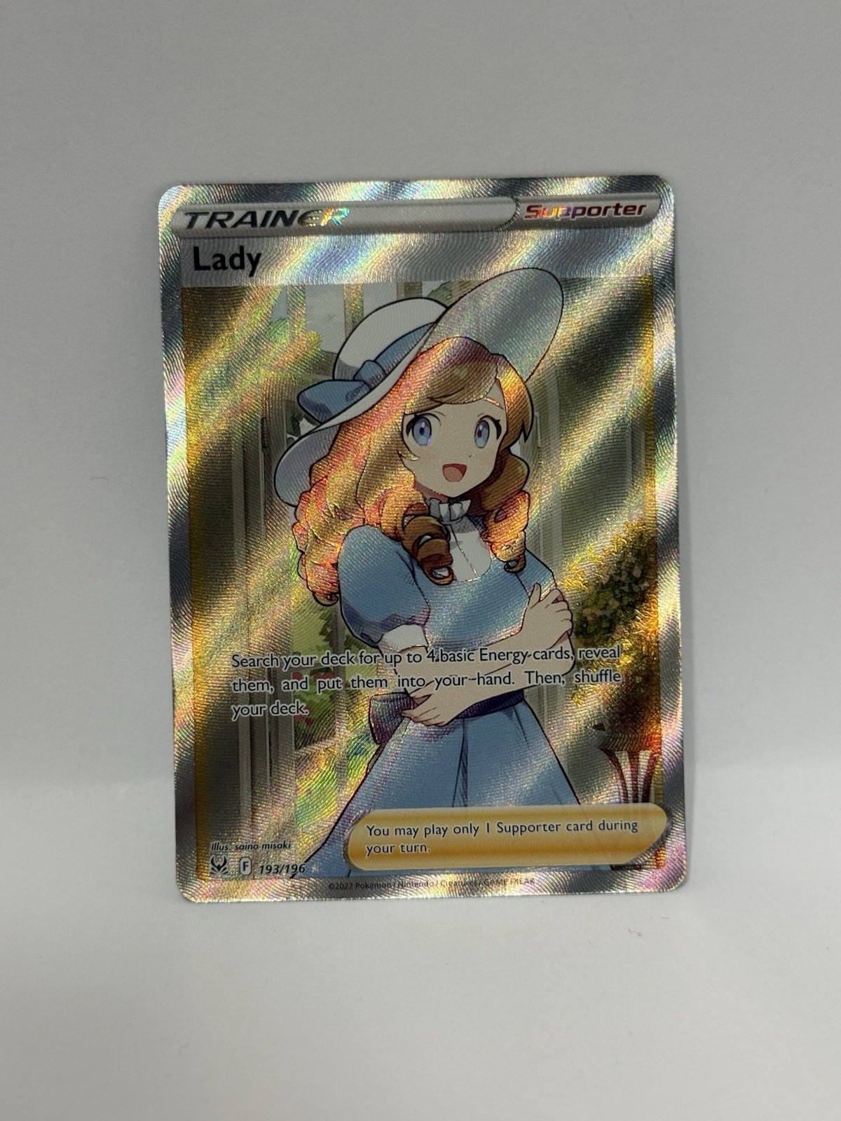 Pokémon TCG Lady Trainer 193/196 2022 Full Art Lost Origin Near Mint
