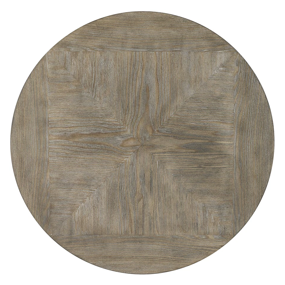 Pewter Metal and Rustic Wood Side Table Franklin Dining - Image 3 of 4
