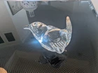 STEUBEN Glass Bird Figurine Paperweight Crystal Wren Hand Warmer Or Cooler