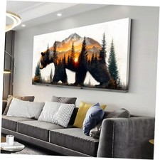 Brown Bear Forest Wall Art for 40"L x 20"W Brown Bear Forest Wall Art Y836