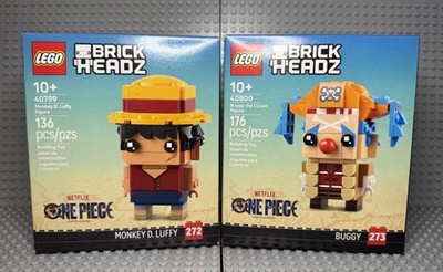 こっこさん LEGO One Piece BrickHeadz Lot - Monkey D. Luffy 40799 & Buggy the