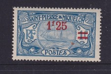St. PIERRE et MIQUELON, 1926 1f.25 on 1f. Ultramarine, lhm.